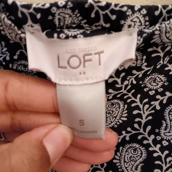 Loft womens black and white jumpsuit size small paisley print - Picture 2 of 8